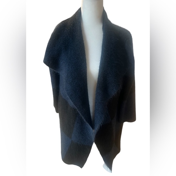 North Style Color Block Long Line Open Front Fuzzy Duster Cardigan Sweater M - Picture 13 of 13